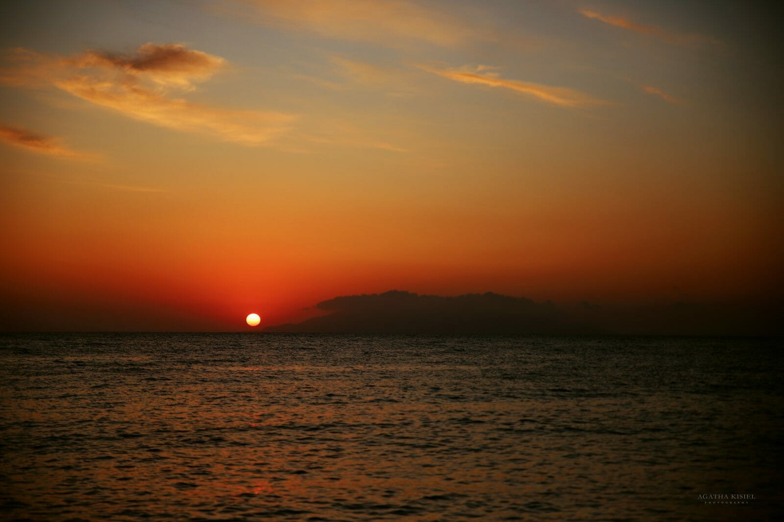 Travel Photography Santorini Greece Kamari Beach sunrise